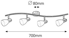 Rabalux 6304 - Spotlámpa SOMA 4xE14/40W/230V
