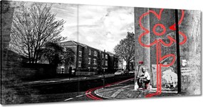 Vászonkép 180x90 Banksy Piros virág