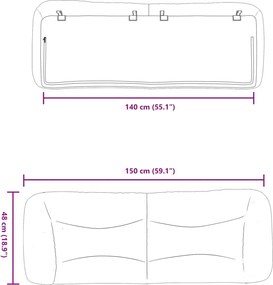 világosszürke szövet fejtámla párna Hvar 140 cm