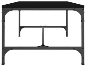 Fekete szerelt fa dohányzóasztal 80 x 50 x 35 cm