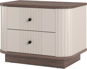 Vesper éjjeliszekrény készlet 2 db-os 56 cm - kasmír / dió / fekete fogantyúk