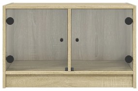 sonoma tölgy színű TV-szekrény üvegajtókkal 68x37x42 cm