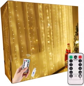 Fényfüggöny Hosszú Karácsonyi Díszek Lámpák 300 Led Fehér Meleg