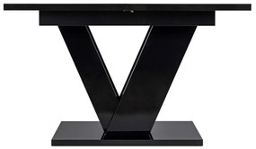 Bővíthető Étkezőasztal Magasfényű Fekete Színben. CLARK 120-160 cm