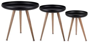 Fém kerek tárolóasztal szett 3 db-os Tripod – Leitmotiv