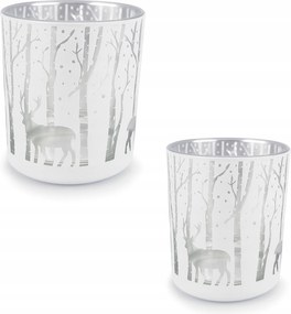 2 db-os dekoratív vadász gyertyatartó szett ajándékba Bikák Az Erdőben