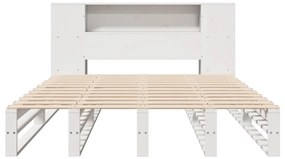 fehér tömör fa könyvespolcos ágy matrac nélkül 120 x 200 cm
