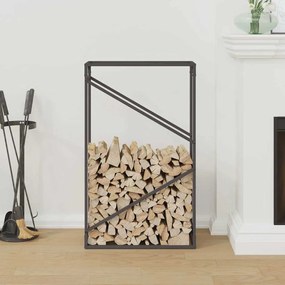 fekete hidegen hengerelt acél tűzifatároló 60x25x100 cm