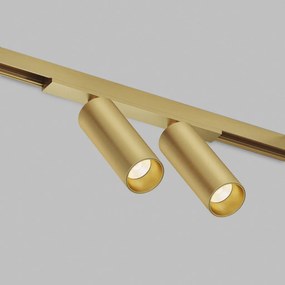DK/EU-5742-SB Shine Track light, SPOT 3000 series, D35*H100, LED, 48V DC, 8W*2 , RA≥90, 3000K, IP20, satin brass color, aluminum — DK/EU-5742-SB