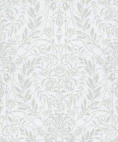 Fehér Tapéta Növényi Díszekkel Ezüst Szoba Elegáns Tapéta