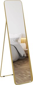 HOMCOM Teljes Tested Tükör 160 x 40 cm Karcsúsító Álló Tükör Fém Kerettel és Ütésálló Üveggel, Álló, Dőlő Tükör Nappaliba, Hálószobába, Előszobába, Ar