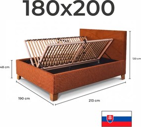 ZINNA kárpitozott ágy + lécváz + EMI matrac