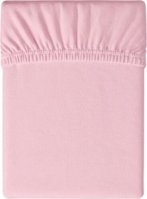 Rózsaszín jersey gumis lepedő 90 x 200 cm