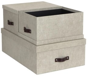 Inge 3 db-os bézs tárolódoboz szett - Bigso Box of Sweden