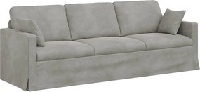 vidaXL Kanapé Világosszürke 228 x 78 x 80 cm Bársony