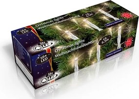 Karácsonyi beltéri fényfüzér 56x Led fehér, 3x Aa, hossza 6,5 m