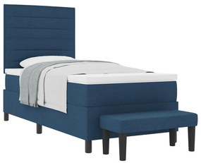 Box Spring Ágy Matraccal és Pad Blue 90x190 cm Szövet