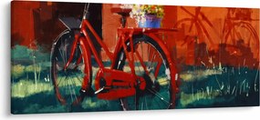 Piros kerék képe, akril festés (120x50 cm)