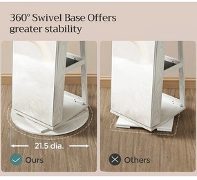 Szabadon álló tükrös ékszerszekrény, zárható, 6 LED lámpával, 360°-ban elforgatható