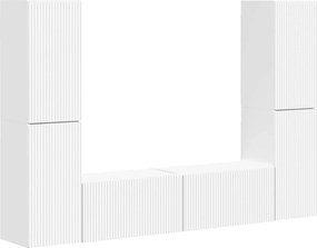 vidaXL TV szekrény garnitúra 6 pcs Fehér Faanyag