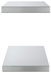 2 db ezüstszínű rozsdamentes acél fali polc 50 x 23,5 x 3 cm