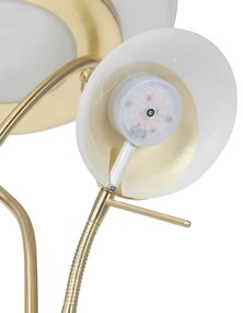 Állólámpa sárgaréz olvasólámpával, LED-del és dimmerrel - Empoli