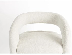 Fehér buklé fotel Nova – White Label