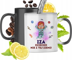 Mágikus bögre Iza számára fekete matt nyomott mintával 330ml