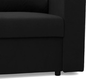 Zeus sarokkanapé, 2 ágyneműtartóval, egyenes kartámasz, szövet anyag, univerzális oldal, bonell töltet, fekete