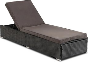 Kerti fotel műrattanból fekete/barna színben – LARGO