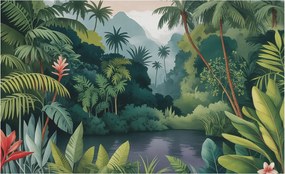 Flizelin tapéta Divatos 3D fali egzotikus táj 416x254 ragasztóval