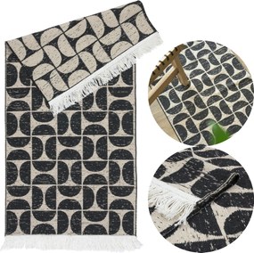 Kilim Kétszínű Szőnyeg Divatos Mintával Modern Szőnyegfutó Bojtos Széllel 60x120CM