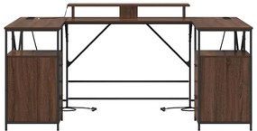 Asztal fiókkal barna tölgy 182 x 101 x 87.5 cm Faanyag
