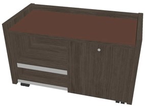 Verno mobil konténer 100 x 50 cm üveggel, bal, antracit tölgy / barna