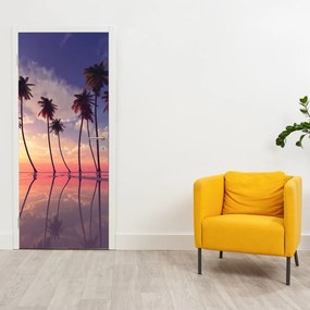 Fotótapéta ajtóra - Pálmafák a felszínen (95x205cm)