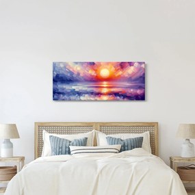 Kép - Színes művészi naplemente (120x50 cm)