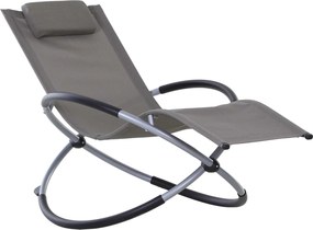 Outsunny Modern Dizájnú Hintaszék Beltéri és Kültéri Használatra Textilén 154x80x84cm Szürke | Aosom