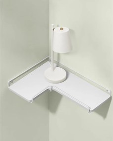2 darabos sarok fali polc, fehér 40x29x4cm