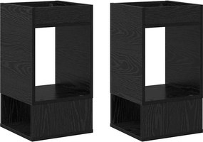 vidaXL Végasztal 2 pcs Fekete tölgy 30 x 30 x 56 cm Faanyag