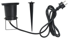 Fekete leszúrható spotlámpa LED-del, állítható, IP65-ös, kábellel és dugóval - Basic