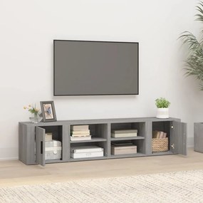 2 db szürke sonoma színű szerelt fa TV-szekrény 80x31,5x36 cm