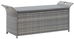 vidaXL szürke polyrattan tárolópad párnával 138 cm