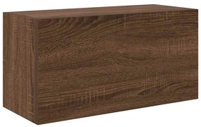 barna tölgyszínű szerelt fa fali fürdőszobaszekrény 60x25x30 cm