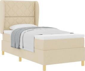 vidaXL Boxspring ágy matraccal Sötétszürke 90x190 cm Szövet Krém