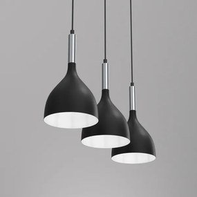 Csillár zsinóron NOAK 3xE27/15W/230V fekete/króm
