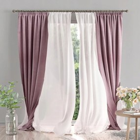 Modern szalagfüggöny velúr sötét rózsaszín 140x250cm Moradi