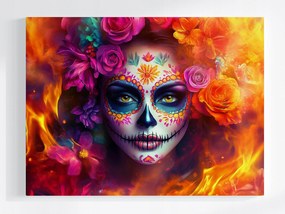 Canvas Vászonkép Portré Mexikó Halottak Ünnepe Catrina Színes 100x75
