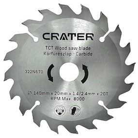 KÖRFŰRÉSZLAP 140*20 / 20FOG CARBIDE CRATER
