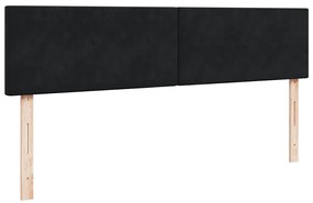 Ottomán ágykeret matraccal fekete 200x200 cm bársony