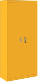 vidaXL Tárolószekrény Mustár sárga 90 x 40 x 200 cm Acél